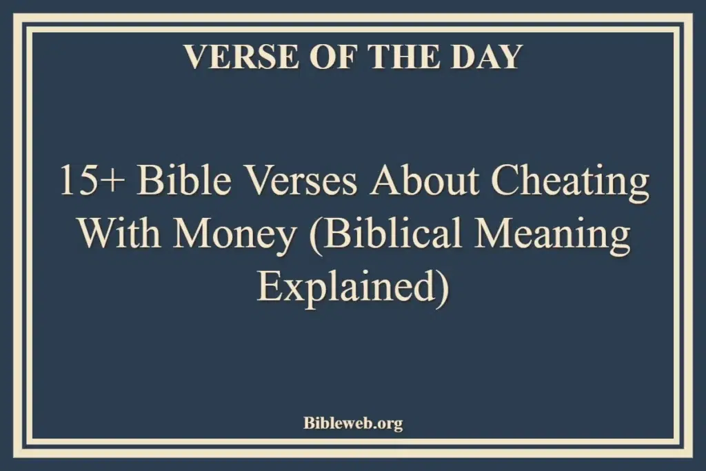15+ Bible Verses About Cheating with Money (Biblical Meaning Explained)