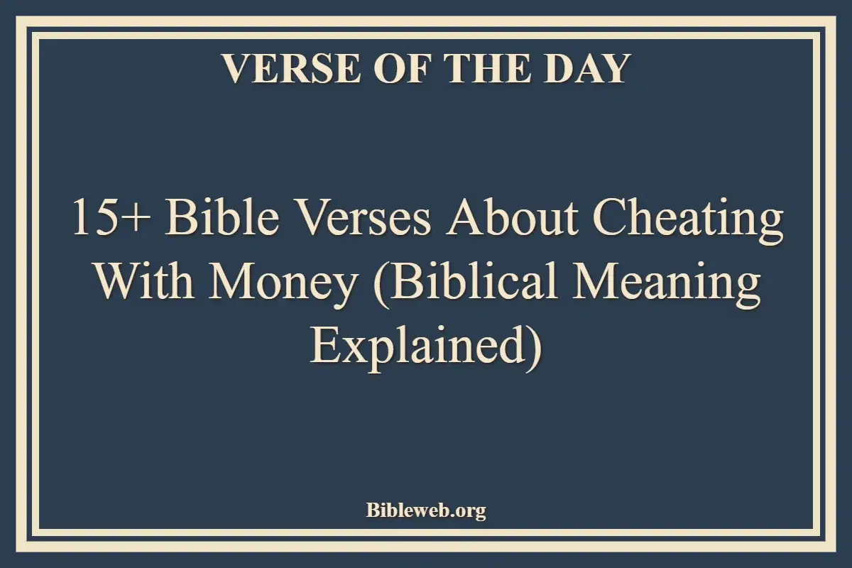 15+ Bible Verses About Cheating with Money (Biblical Meaning Explained)