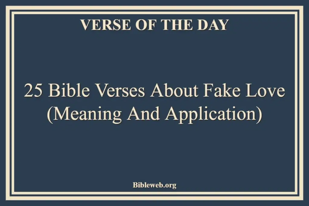 25 Bible Verses About Fake Love (Meaning and Application)