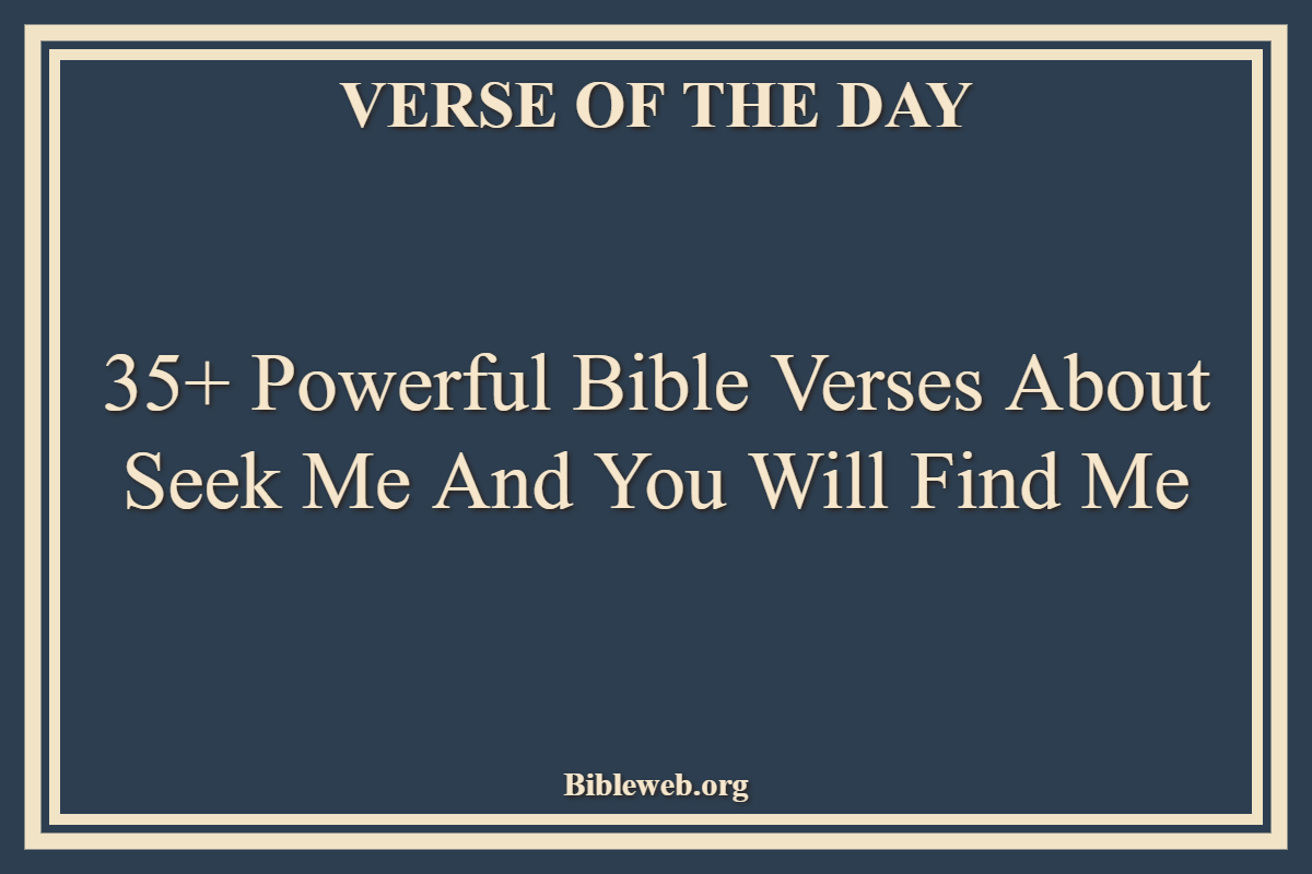 35+ Powerful Bible Verses About Seek Me And You Will Find Me