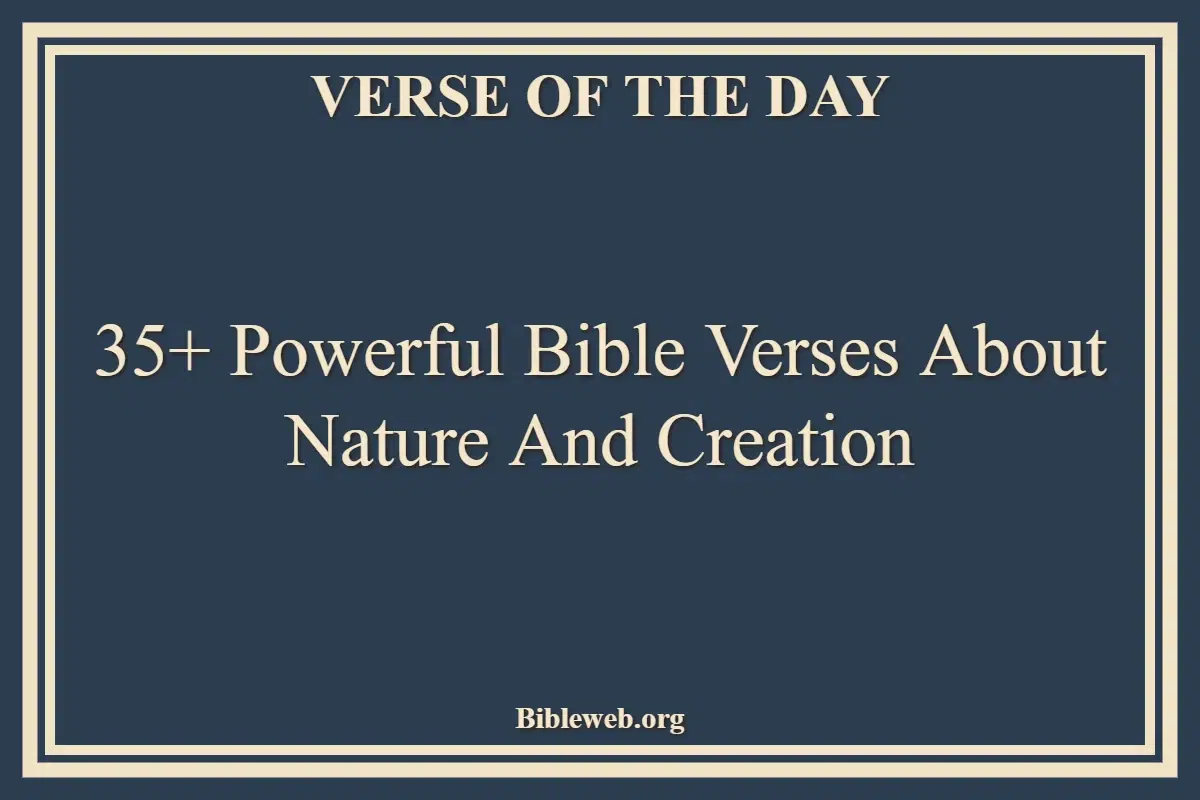 35+ Powerful Bible Verses About Nature And Creation