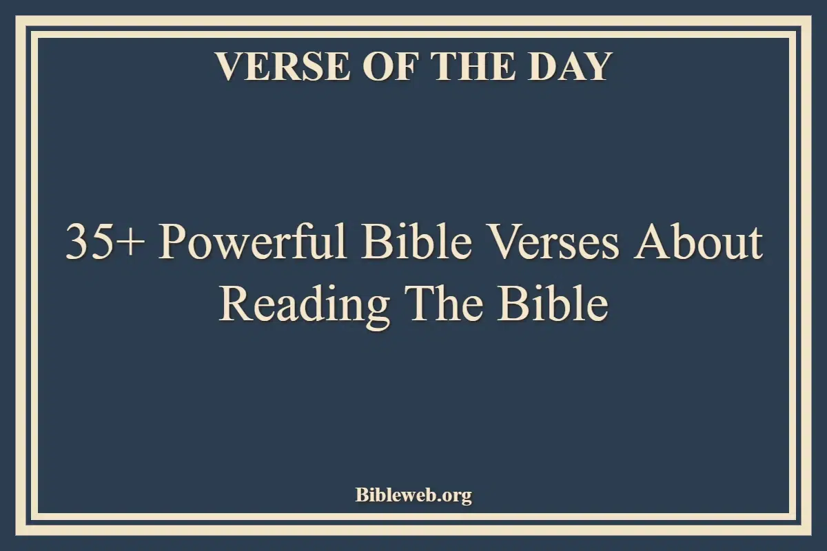 35+ Powerful Bible Verses About Reading The Bible