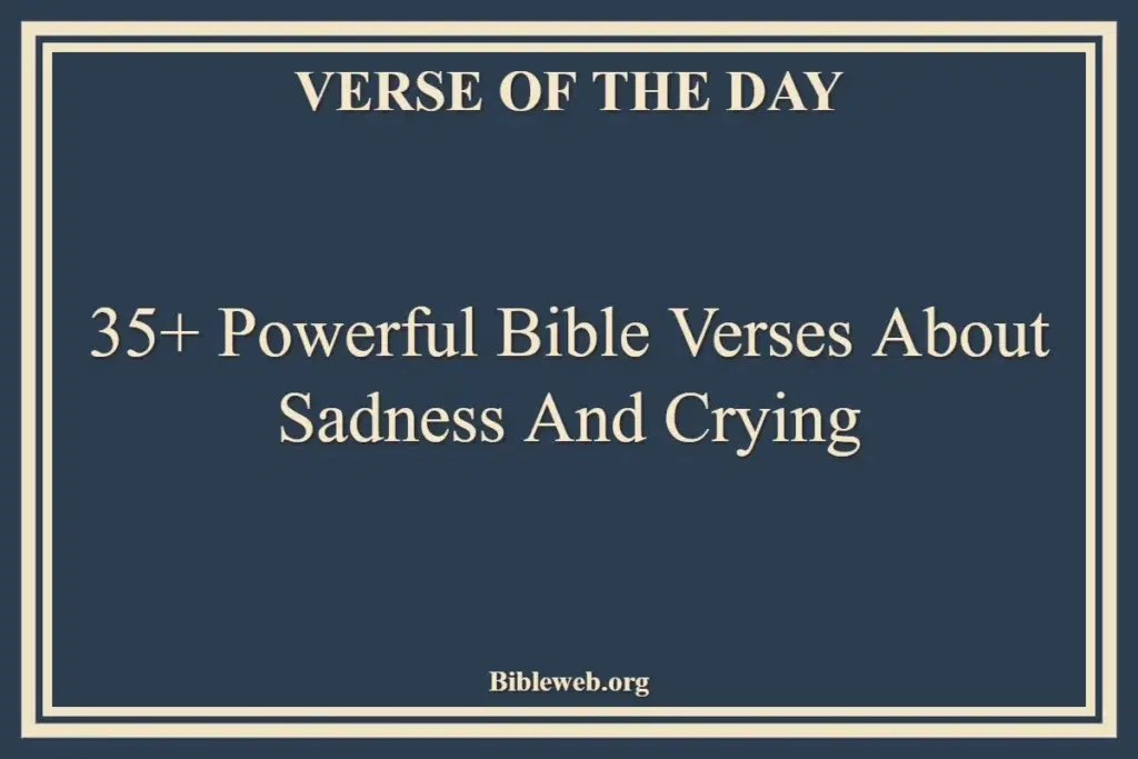 35+ Powerful Bible Verses About Sadness And Crying