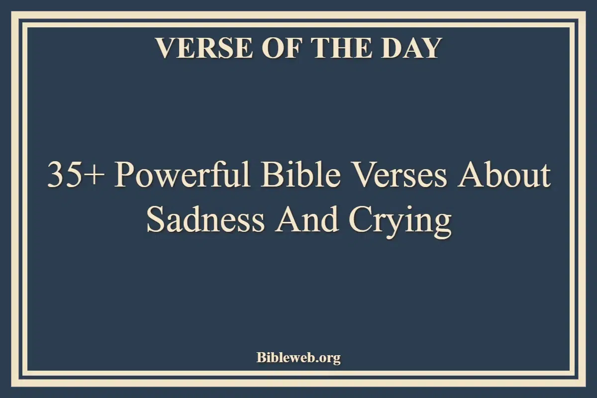 35+ Powerful Bible Verses About Sadness And Crying