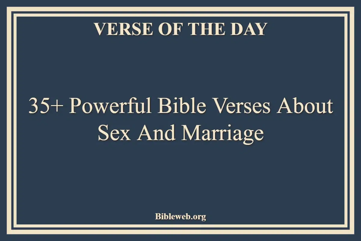35+ Powerful Bible Verses About Sex And Marriage