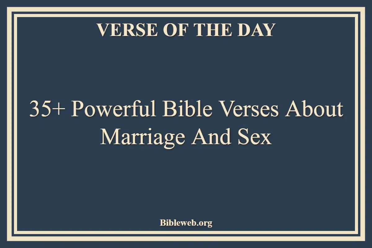 35+ Powerful Bible Verses About Marriage And Sex