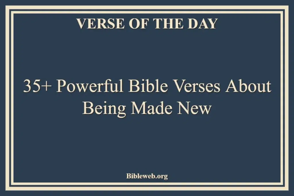 35+ Powerful Bible Verses About Being Made New