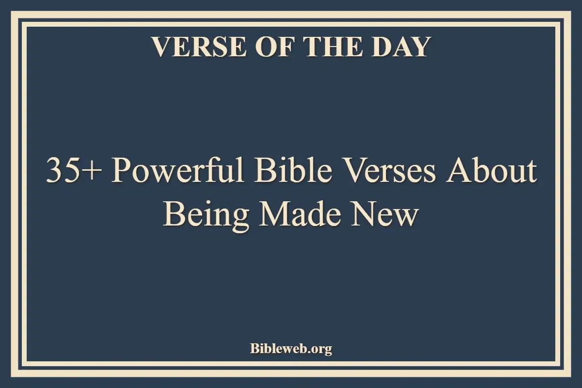 35+ Powerful Bible Verses About Being Made New