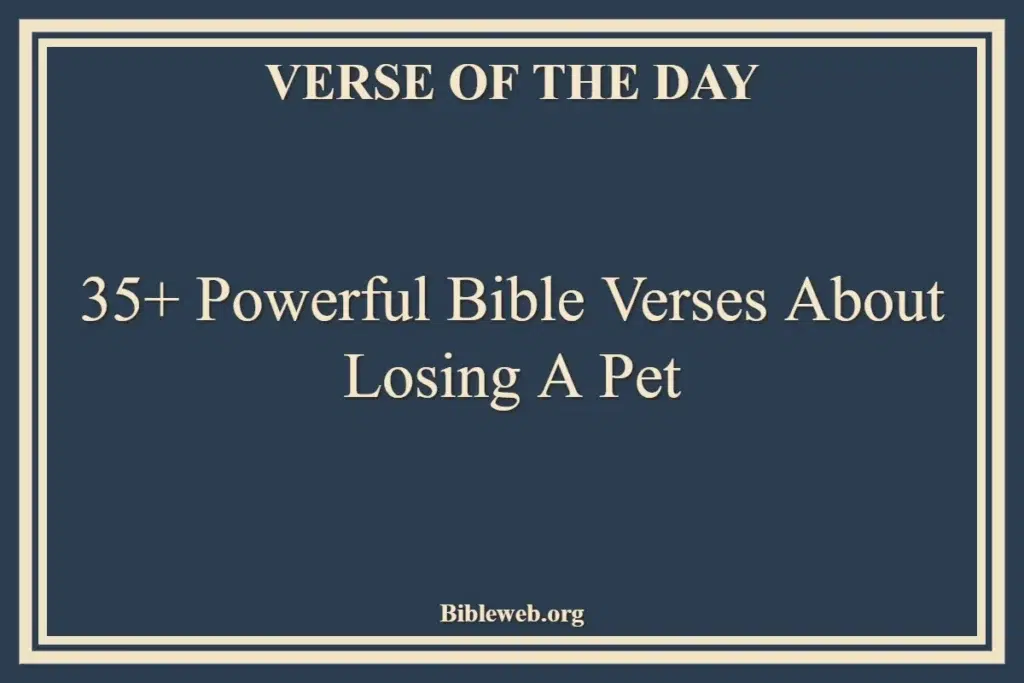 35+ Powerful Bible Verses About Losing A Pet