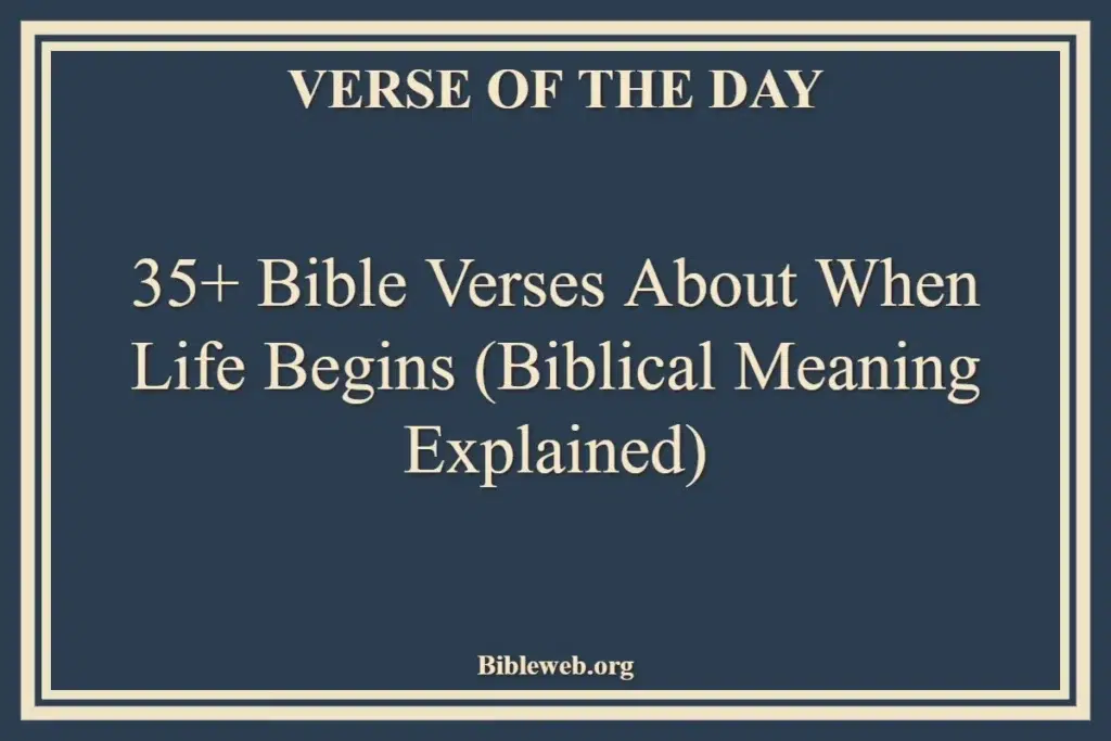 35+ Bible Verses About When Life Begins (Biblical Meaning Explained)