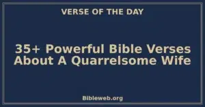 35+ Powerful Bible Verses About A Quarrelsome Wife