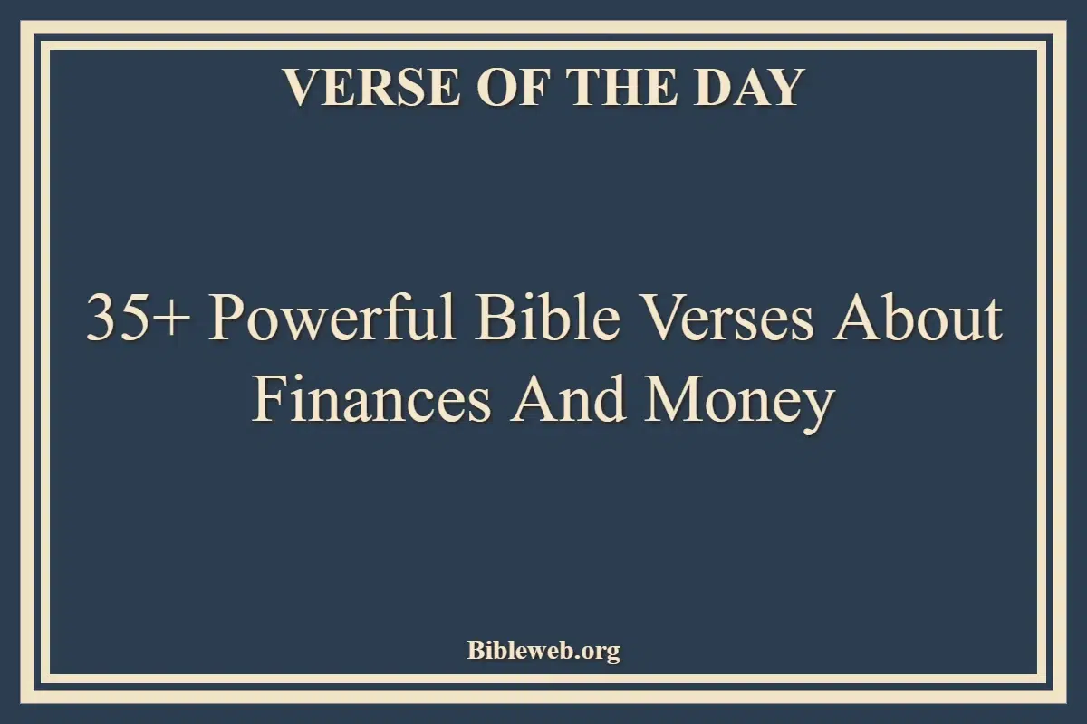 Bible Verses About Finances And Money