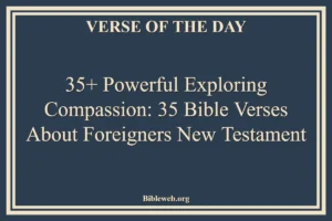 35+ Powerful Exploring Compassion: 35 Bible Verses About Foreigners New Testament