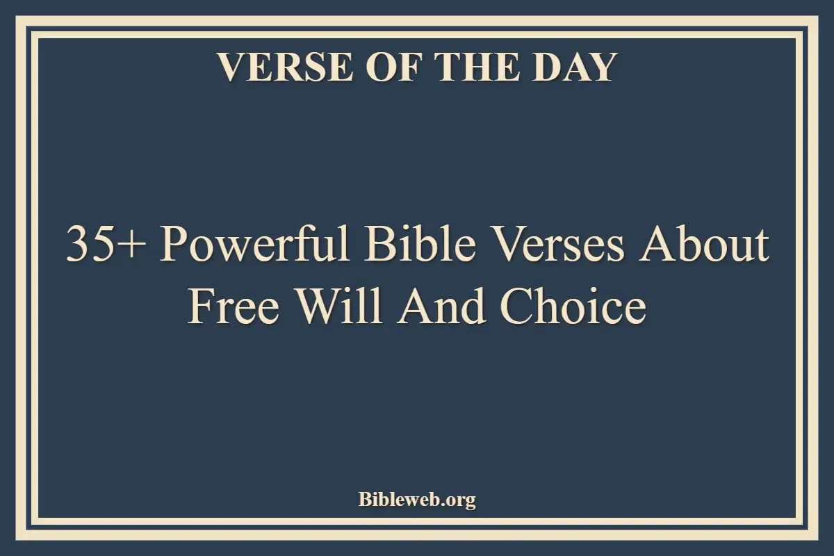 Bible Verses About Free Will And Choice
