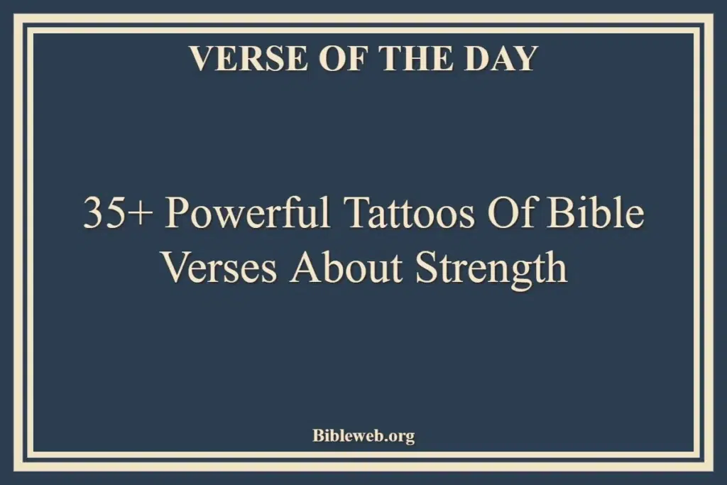 Bible Verses About Strength
