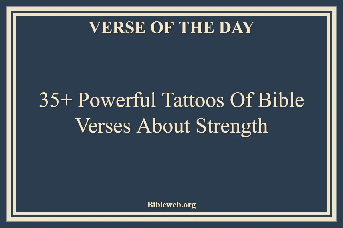 Bible Verses About Strength