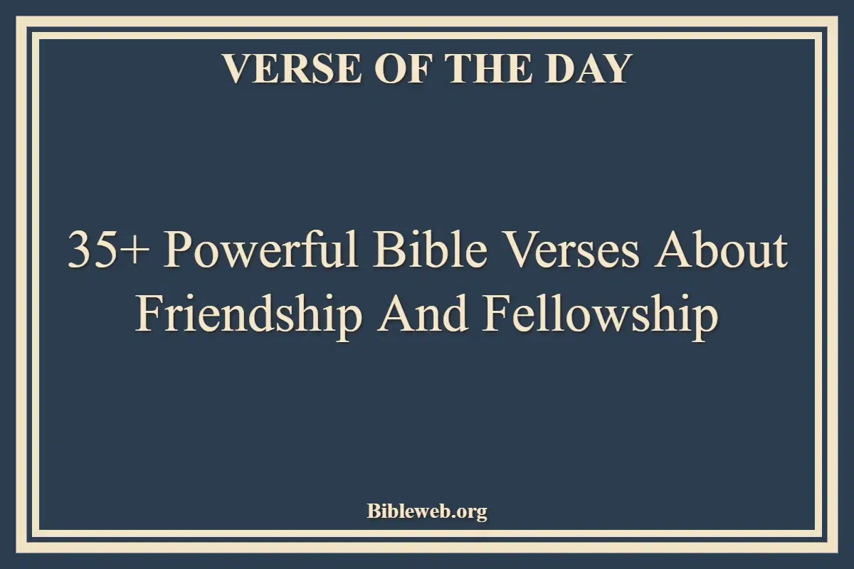 35+ Powerful Bible Verses About Friendship And Fellowship