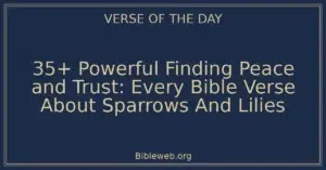35+ Powerful Finding Peace and Trust: Every Bible Verse About Sparrows And Lilies