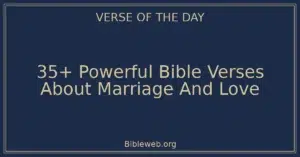 35+ Powerful Bible Verses About Marriage And Love