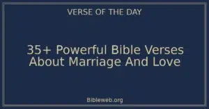 35+ Powerful Bible Verses About Marriage And Love
