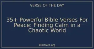 35+ Powerful Bible Verses For Peace: Finding Calm in a Chaotic World