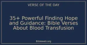 35+ Powerful Finding Hope and Guidance: Bible Verses About Blood Transfusion