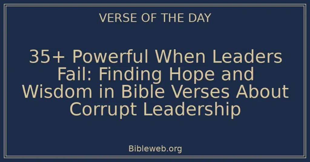 35+ Powerful When Leaders Fail: Finding Hope and Wisdom in Bible Verses About Corrupt Leadership