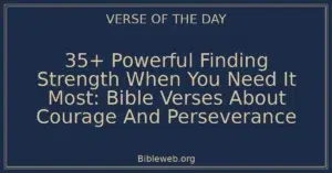 35+ Powerful Finding Strength When You Need It Most: Bible Verses About Courage And Perseverance