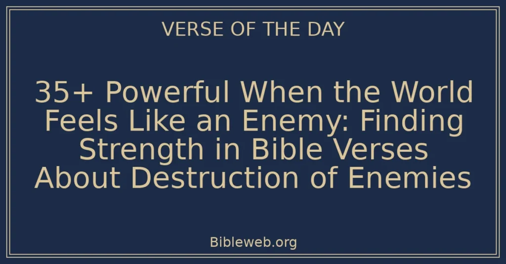 35+ Powerful When the World Feels Like an Enemy: Finding Strength in Bible Verses About Destruction of Enemies