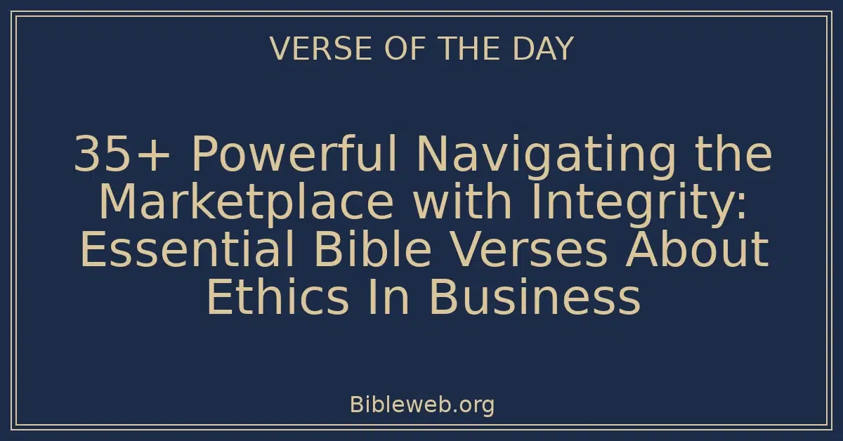 35+ Powerful Navigating the Marketplace with Integrity: Essential Bible Verses About Ethics In Business
