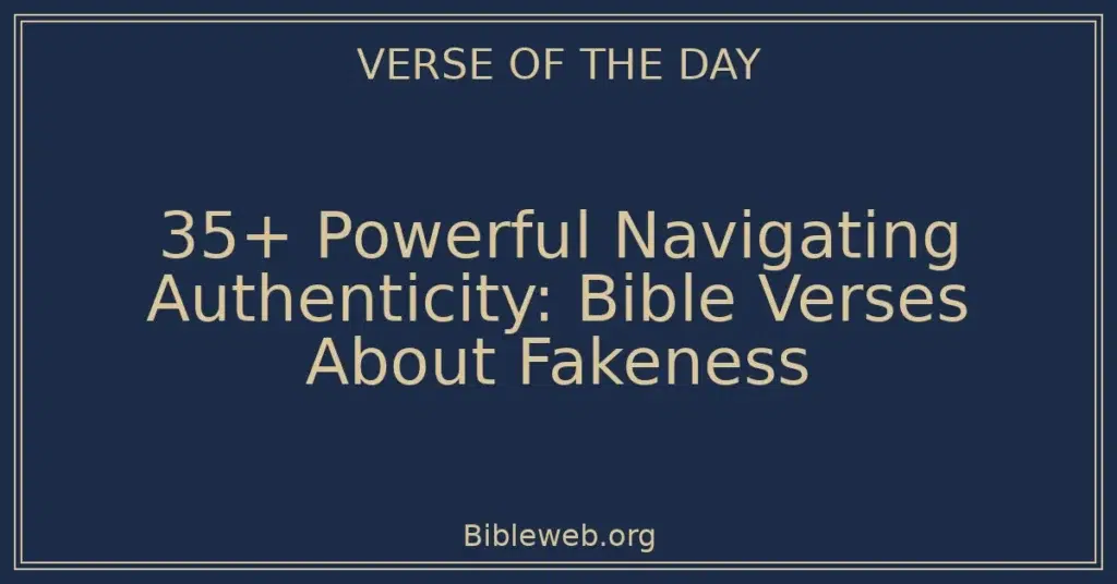 35+ Powerful Navigating Authenticity: Bible Verses About Fakeness