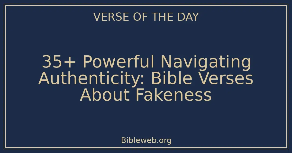 35+ Powerful Navigating Authenticity: Bible Verses About Fakeness