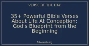 35+ Powerful Bible Verses About Life At Conception: God's Blueprint from the Beginning