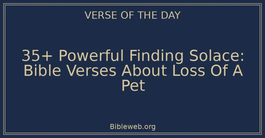 35+ Powerful Finding Solace: Bible Verses About Loss Of A Pet