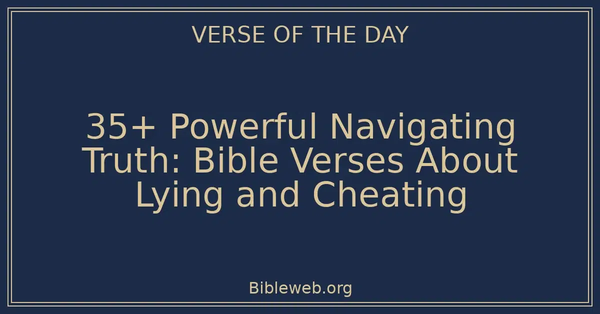 35+ Powerful Navigating Truth: Bible Verses About Lying and Cheating