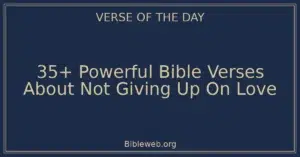 35+ Powerful Bible Verses About Not Giving Up On Love