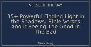 35+ Powerful Finding Light in the Shadows: Bible Verses About Seeing The Good In The Bad