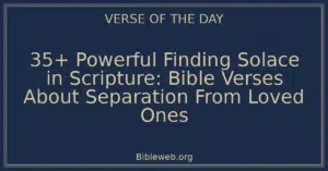 35+ Powerful Finding Solace in Scripture: Bible Verses About Separation From Loved Ones