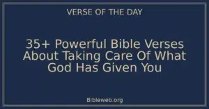 35+ Powerful Bible Verses About Taking Care Of What God Has Given You