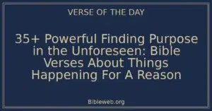 35+ Powerful Finding Purpose in the Unforeseen: Bible Verses About Things Happening For A Reason