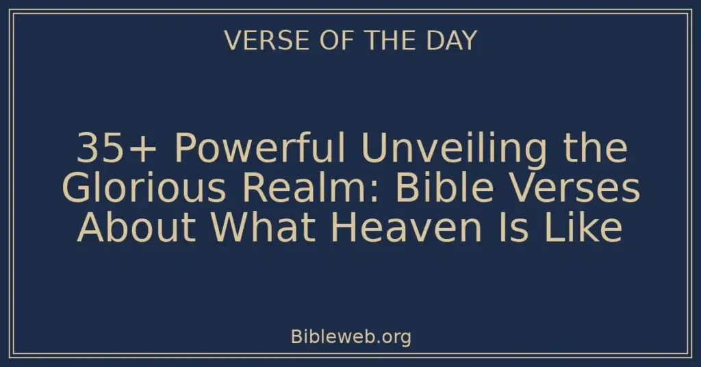 35+ Powerful Unveiling the Glorious Realm: Bible Verses About What Heaven Is Like