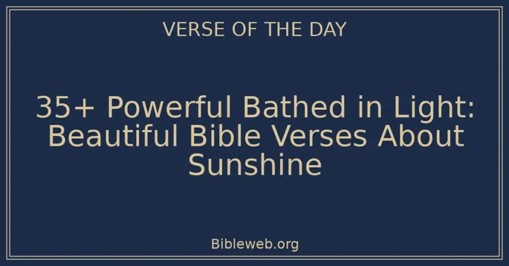 35+ Powerful Bathed in Light: Beautiful Bible Verses About Sunshine