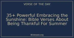 35+ Powerful Embracing the Sunshine: Bible Verses About Being Thankful For Summer