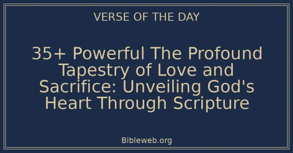 35+ Powerful The Profound Tapestry of Love and Sacrifice: Unveiling God's Heart Through Scripture