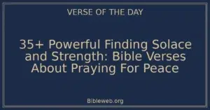 35+ Powerful Finding Solace and Strength: Bible Verses About Praying For Peace