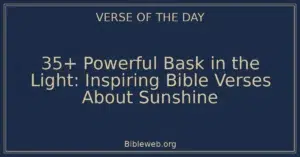 35+ Powerful Bask in the Light: Inspiring Bible Verses About Sunshine