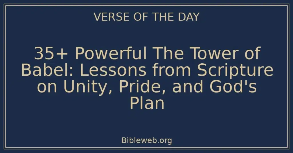 35+ Powerful The Tower of Babel: Lessons from Scripture on Unity, Pride, and God's Plan