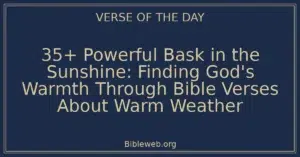 35+ Powerful Bask in the Sunshine: Finding God's Warmth Through Bible Verses About Warm Weather