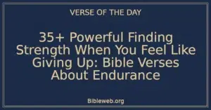 35+ Powerful Finding Strength When You Feel Like Giving Up: Bible Verses About Endurance