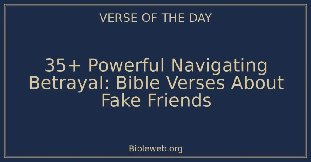 35+ Powerful Navigating Betrayal: Bible Verses About Fake Friends